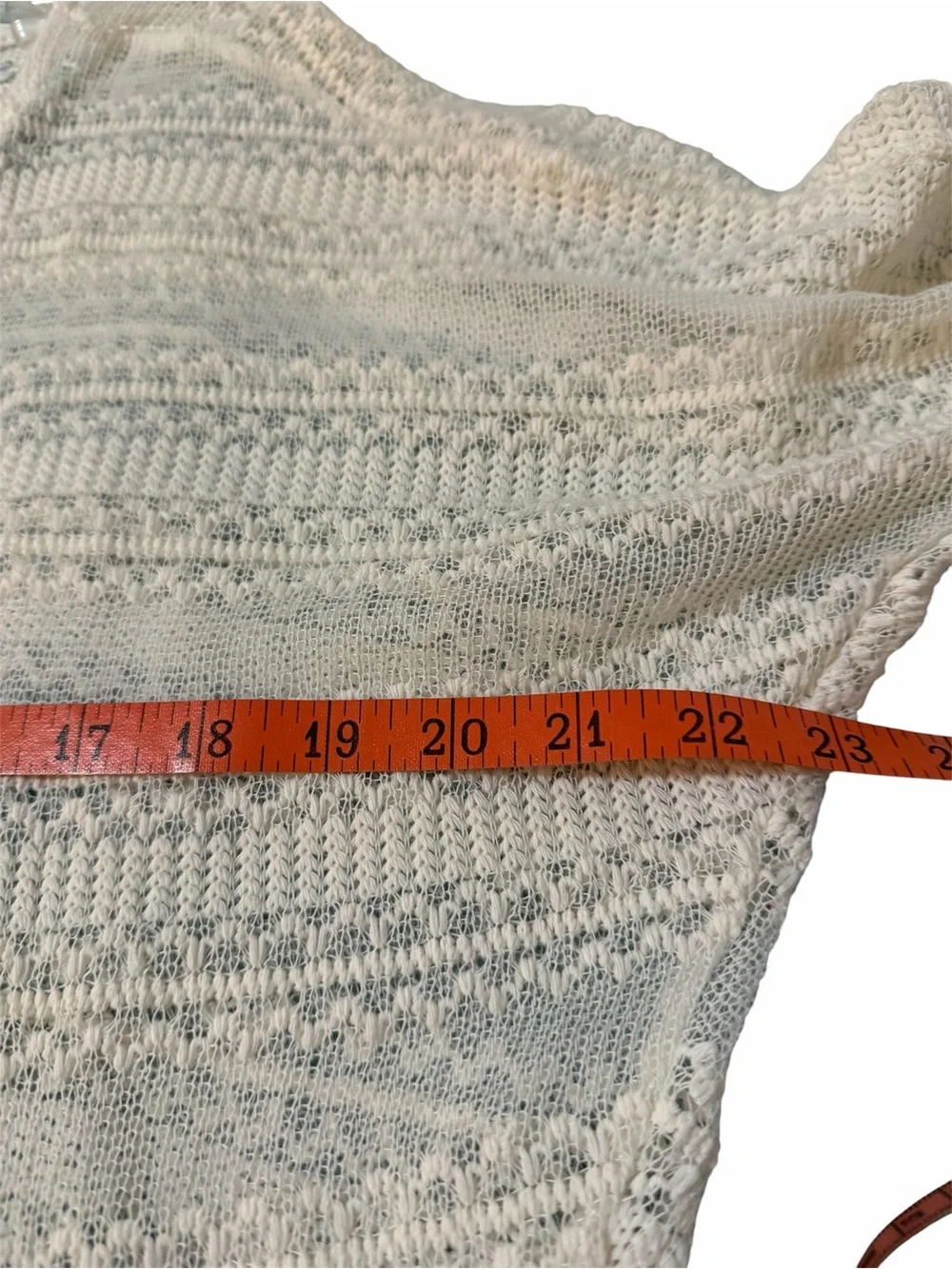 Adam Levine Collection Cream Open-Knit Draped Cardigan - M